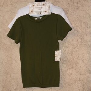 Soho Lady Ribbed Seamless Tops 2 Pack